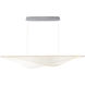 Manta Linear Pendant Ceiling Light in Polished Chrome, Clear Ribbed