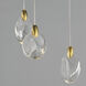 Pebble LED 35.5 inch Black and Polished Gold Linear Pendant Ceiling Light