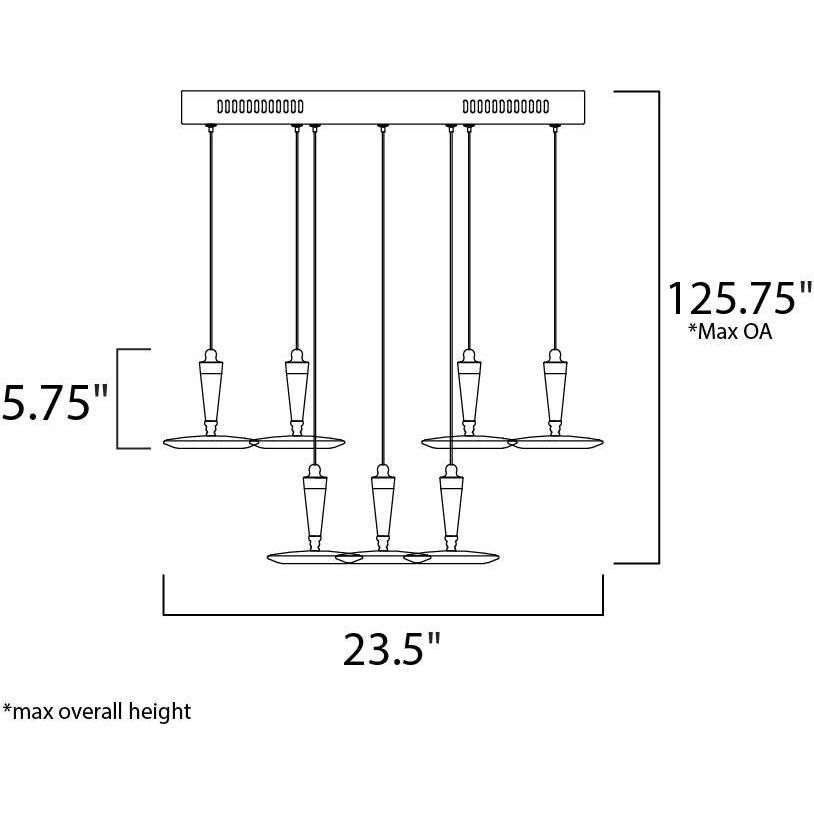 Hilite LED 23.5 inch Bronze Multi-Light Pendant Ceiling Light