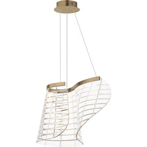 Tartan LED 10 inch Brushed Champagne Single Pendant Ceiling Light