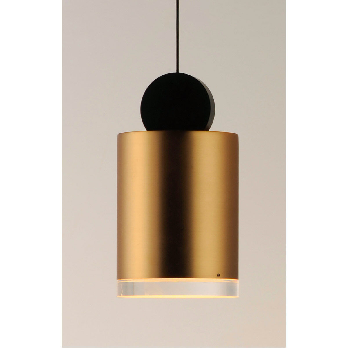 Nob LED 4 inch Black and Gold Single Pendant Ceiling Light