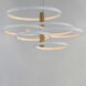 Hoopla LED 37.5 inch White and Gold Single Pendant Ceiling Light in White/Gold