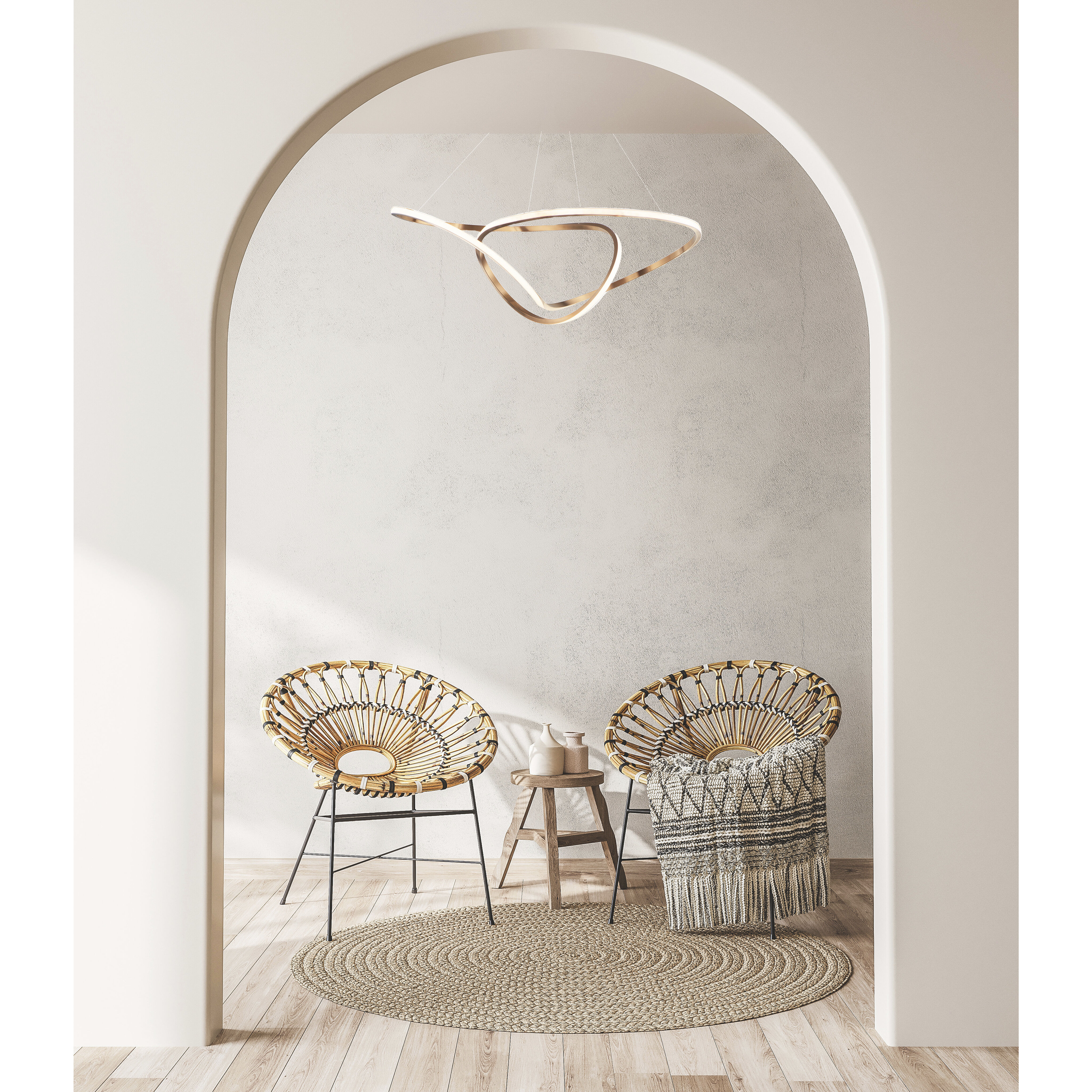 Perpetual LED 27.25 inch Brushed Champagne Single Pendant Ceiling Light