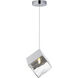 Ice Cube LED 7 inch Polished Chrome Single Pendant Ceiling Light