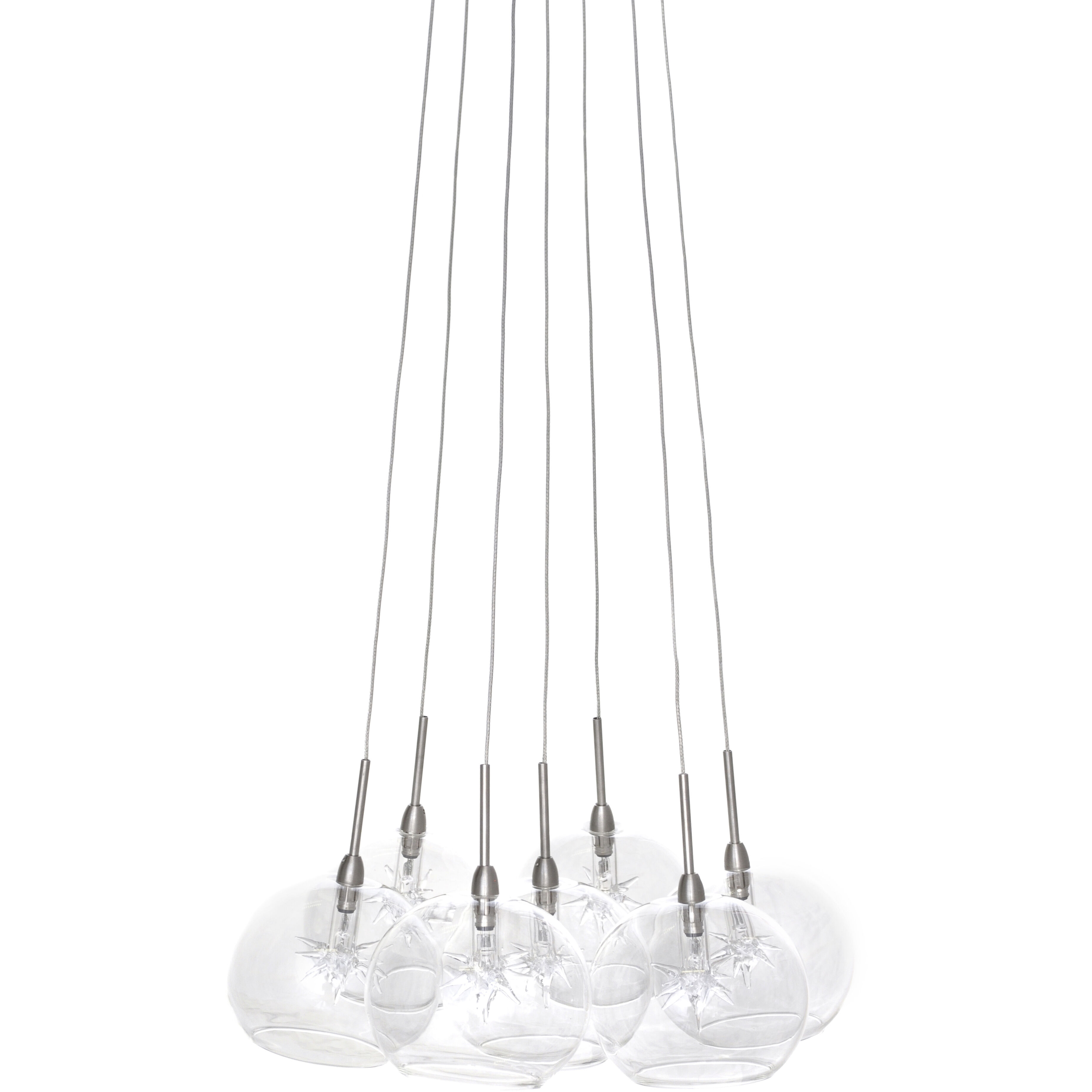 Starburst 7 Light 12 inch Satin Nickel Multi-Light Pendant Ceiling Light