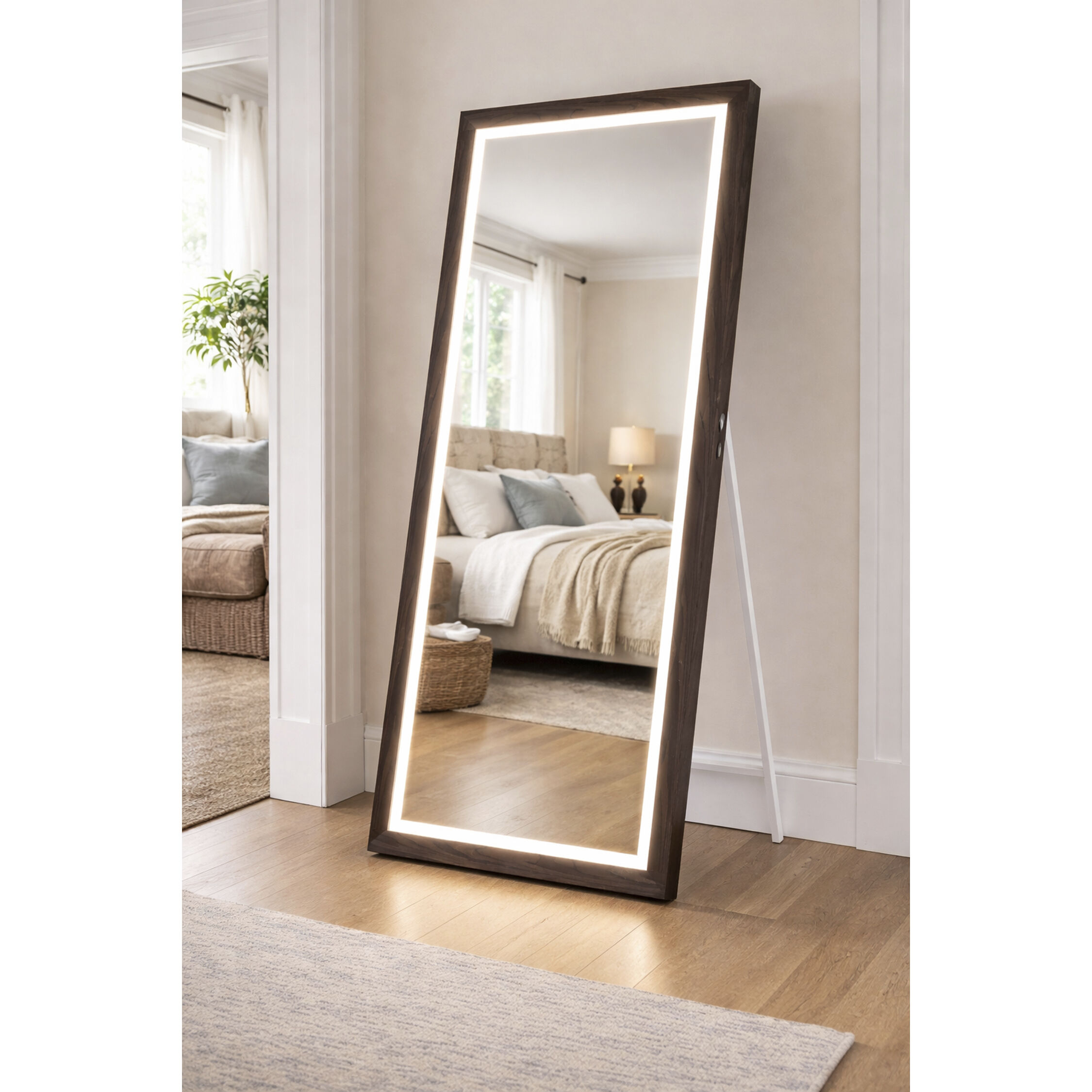 Sawyer 68 X 32 inch Walnut LED Wall Mirror