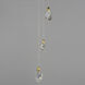 Pebble LED 8 inch Black and Polished Gold Multi-Light Pendant Ceiling Light