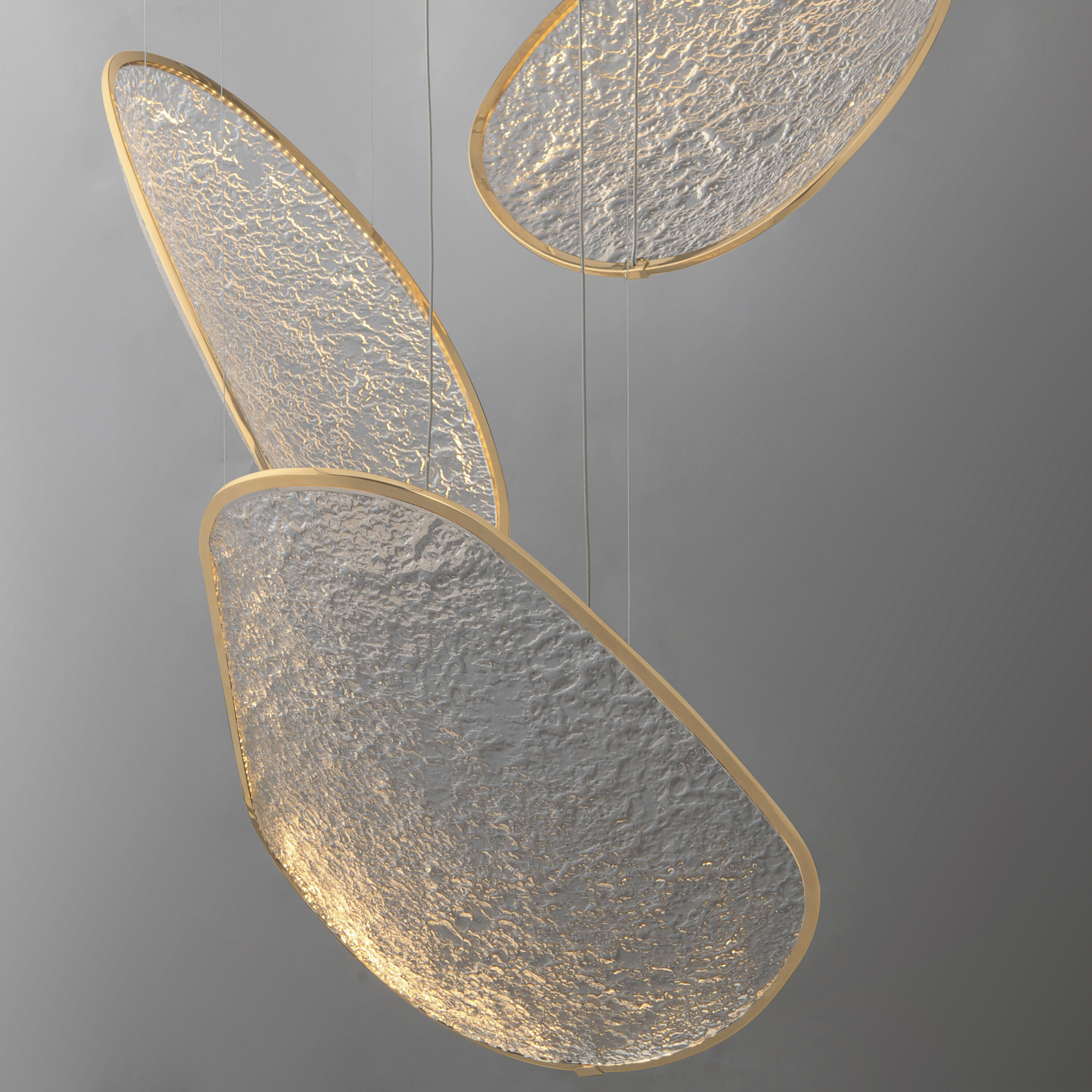 Moonscapes LED 28.5 inch Brushed Champagne Multi-Light Pendant Ceiling Light