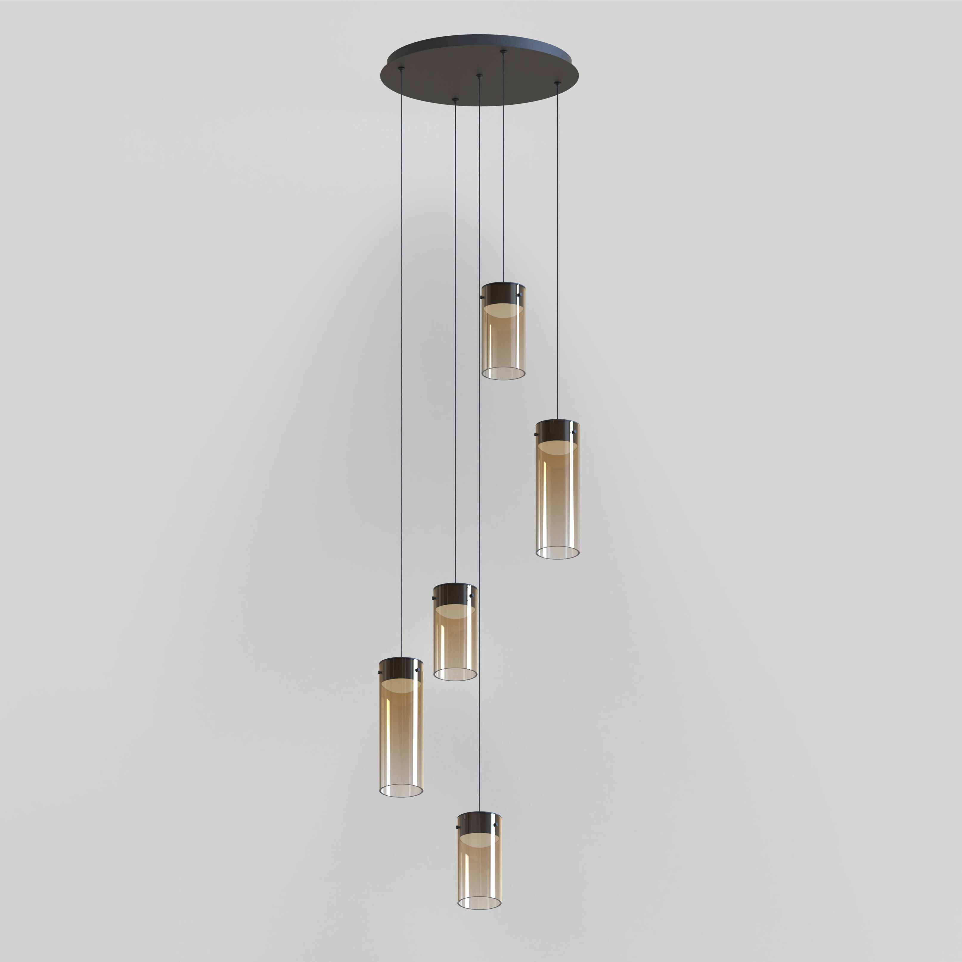 Highball LED 16.5 inch Gunmetal Multi-Light Pendant Ceiling Light in Amber