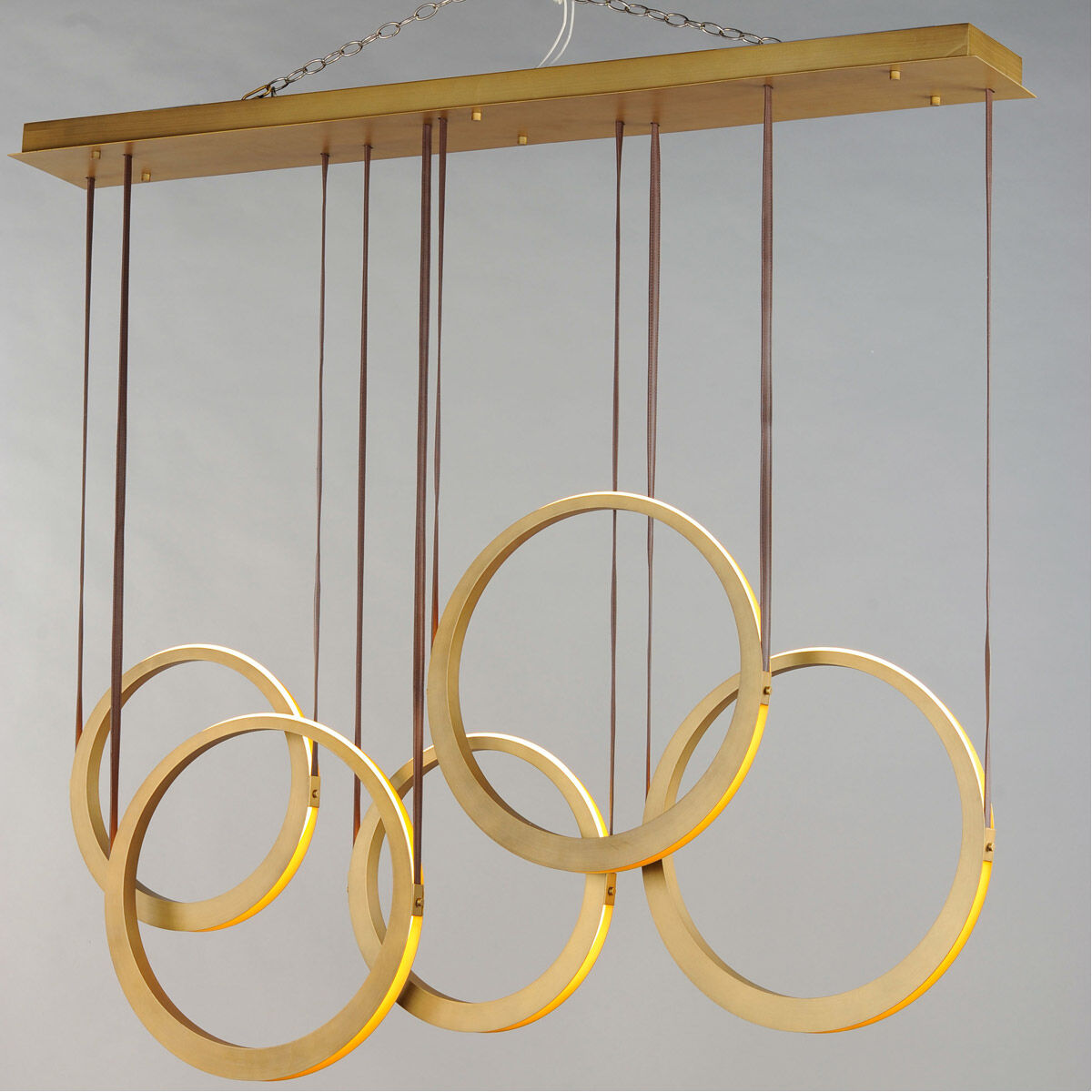 Tether LED 7.75 inch Natural Aged Brass Multi-Light Pendant Ceiling Light