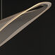 Manta LED 70.75 inch Polished Chrome Linear Pendant Ceiling Light in Clear Ribbed