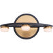 Button LED 11.75 inch Black and Gold Bath Vanity Wall Light