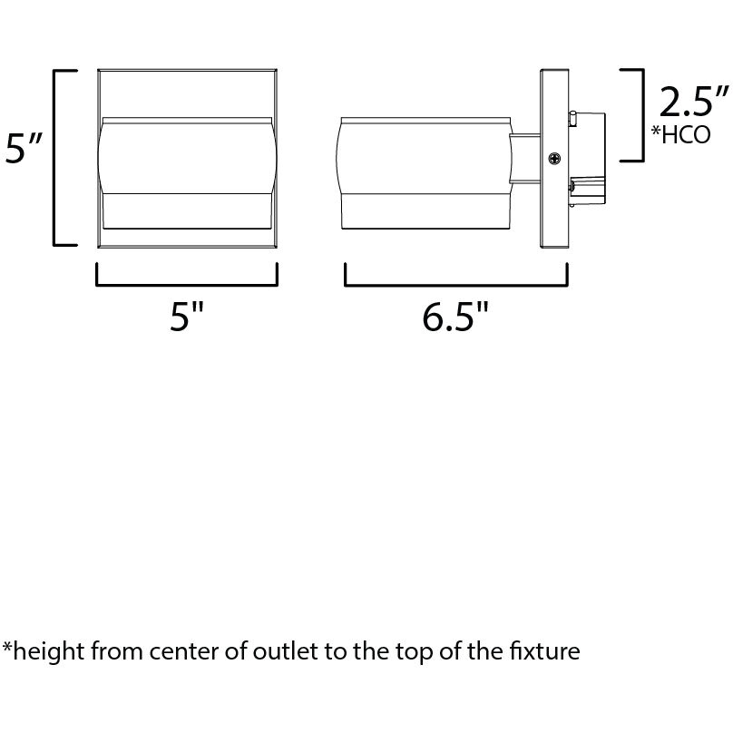 Modular LED 5 inch Black Outdoor Wall Sconce