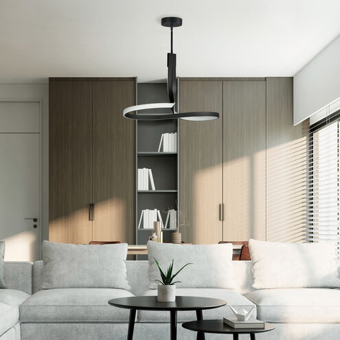 Serpentine LED 13 inch Black Single Pendant Ceiling Light