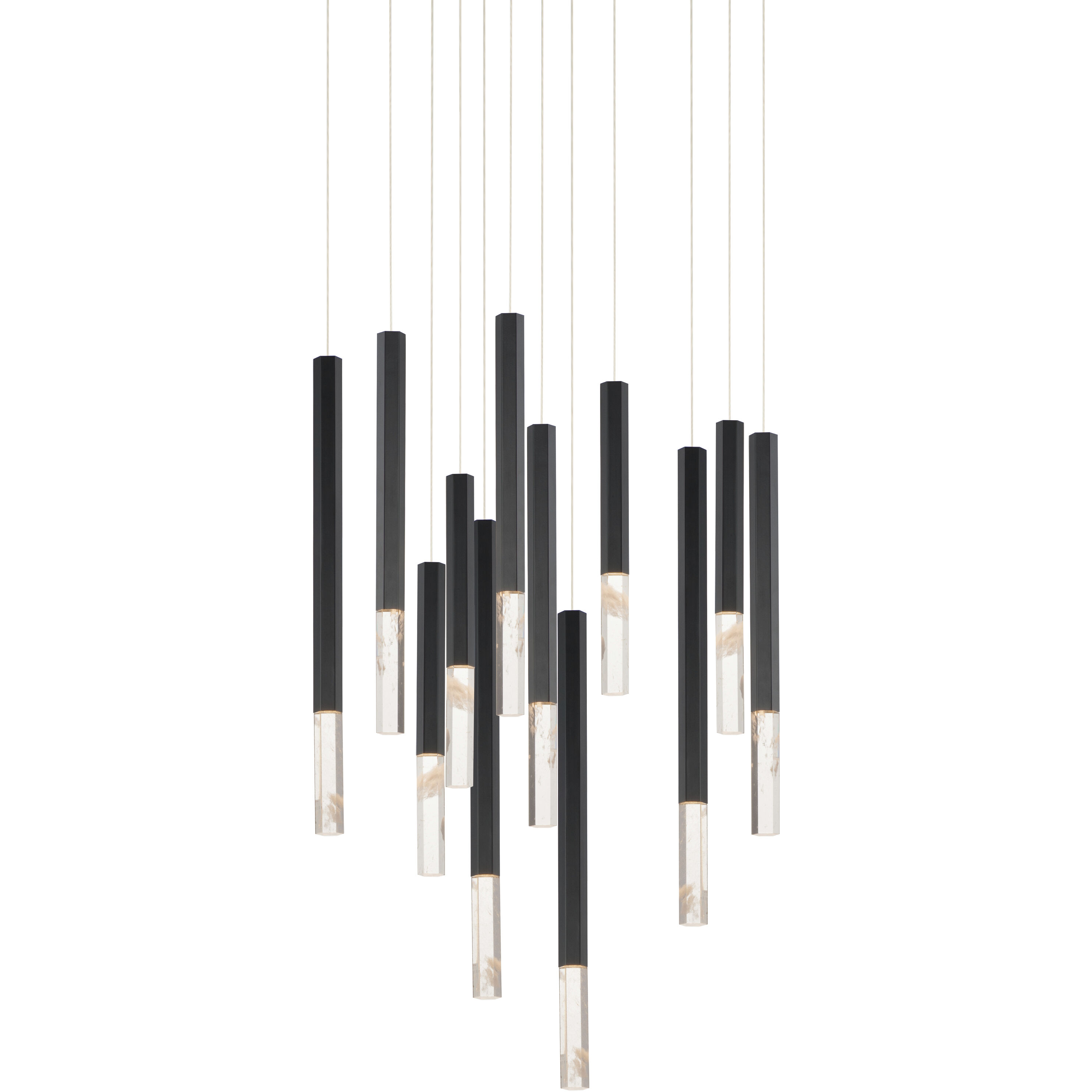 Diaphane LED 27.5 inch Black Multi-Light Pendant Ceiling Light