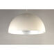 Hemisphere LED 24 inch Gloss White and Aluminum Single Pendant Ceiling Light
