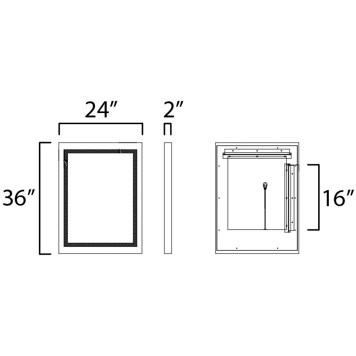 Sawyer 36 X 24 inch Walnut LED Wall Mirror