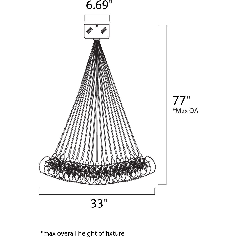 Starburst 37 Light 33 inch Satin Nickel Multi-Light Pendant Ceiling Light in Clear