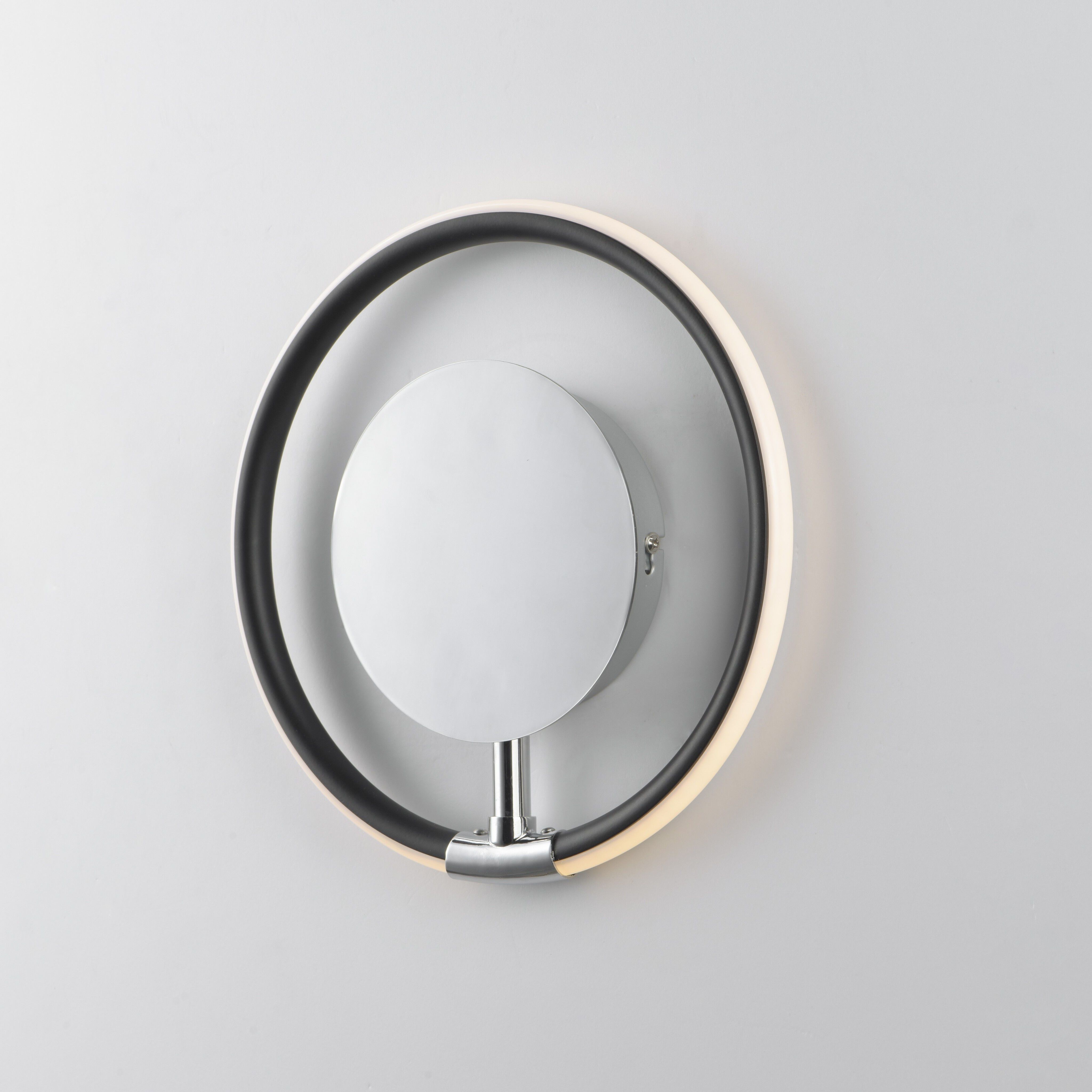 Ringer LED 10 inch Black and Polished Chrome Wall Sconce Wall Light