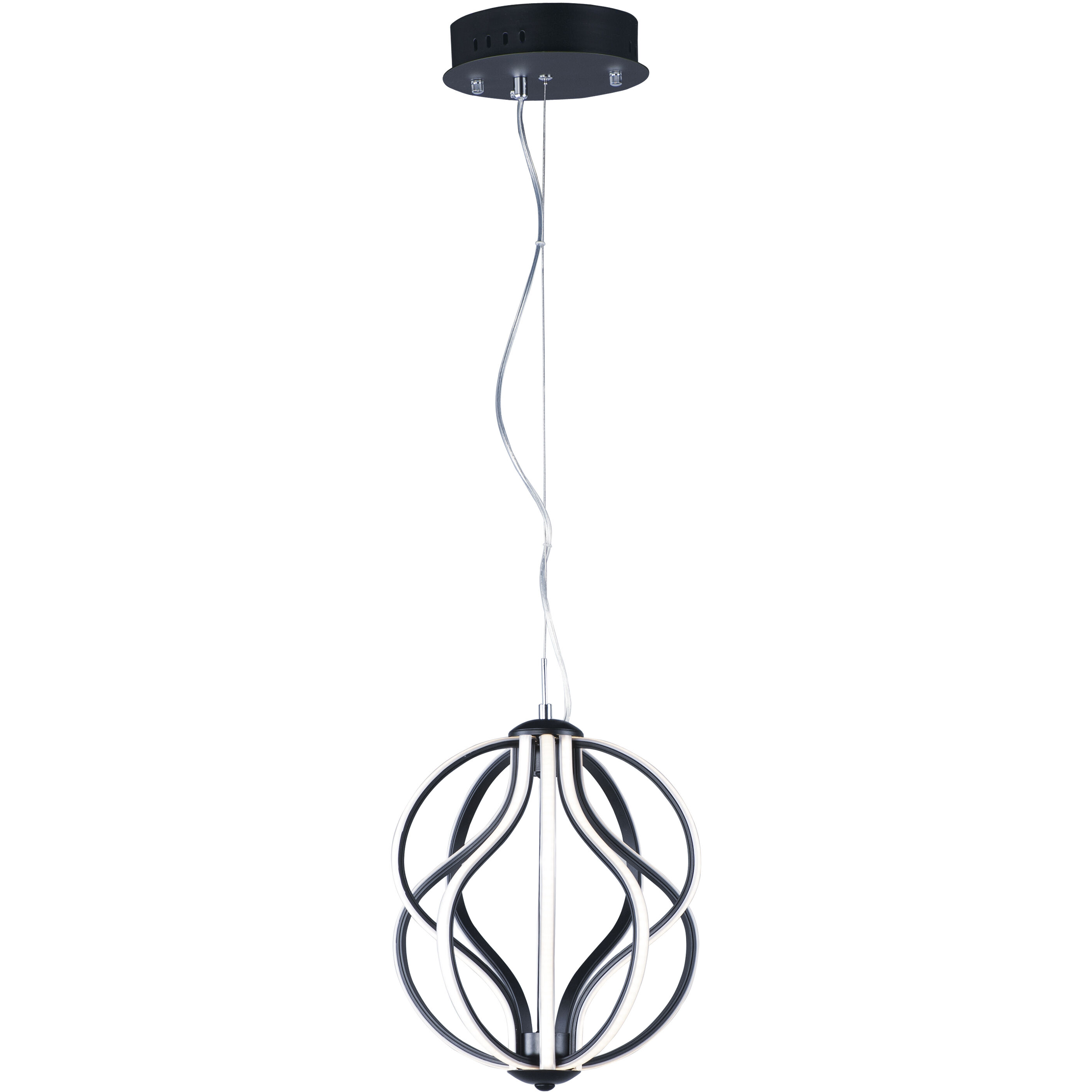 Aura LED 12 inch Black Single Pendant Ceiling Light
