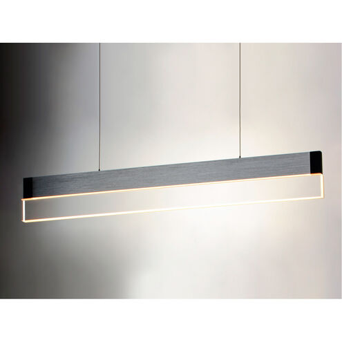 iBar LED 41.75 inch Brushed Aluminum Linear Pendant Ceiling Light in Brushed Black