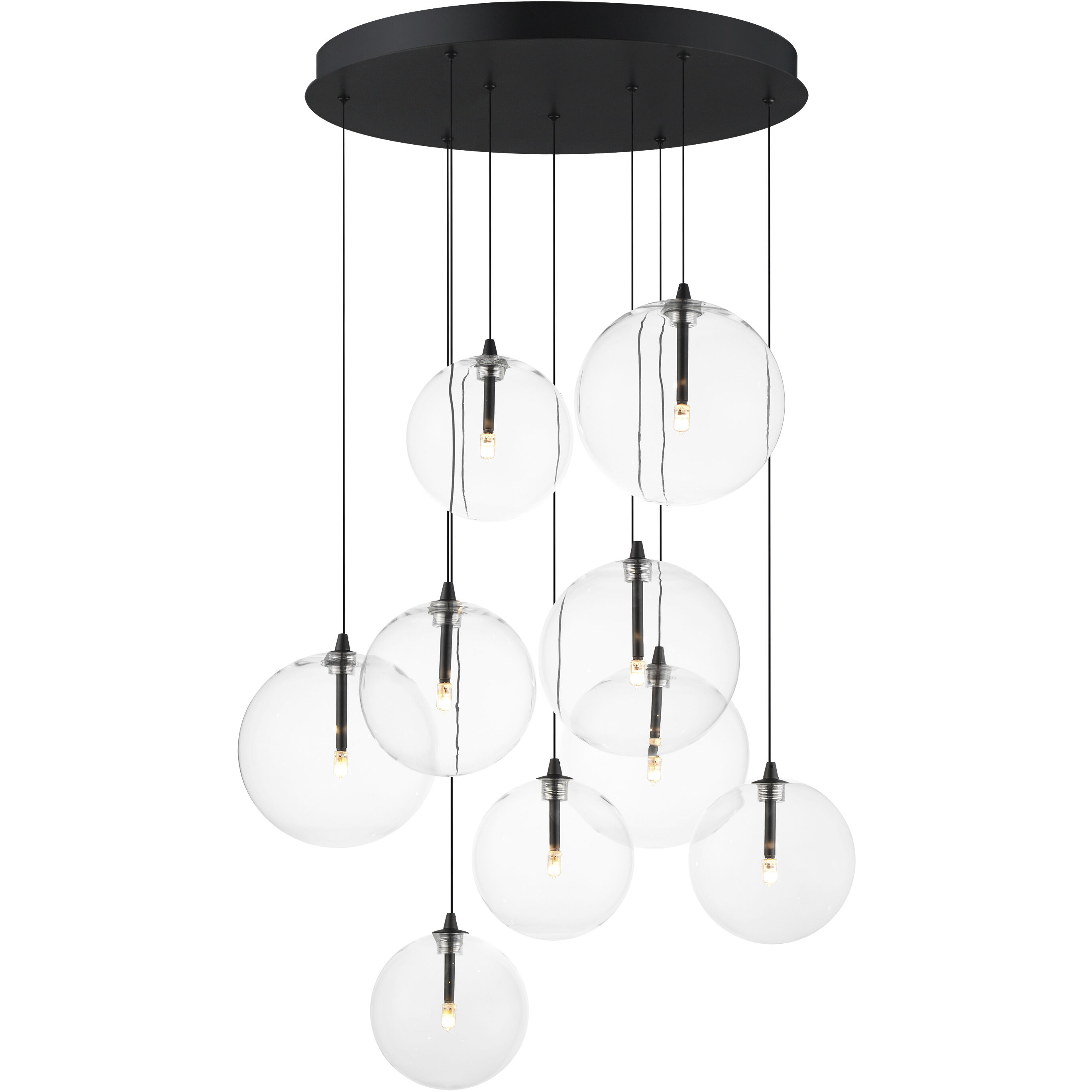 Global LED 22.25 inch Black Multi-Light Pendant Ceiling Light