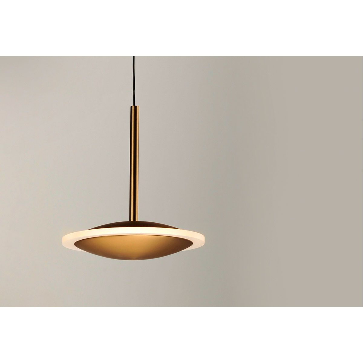 Saucer LED 7 inch Black and Gold Mini Pendant Ceiling Light