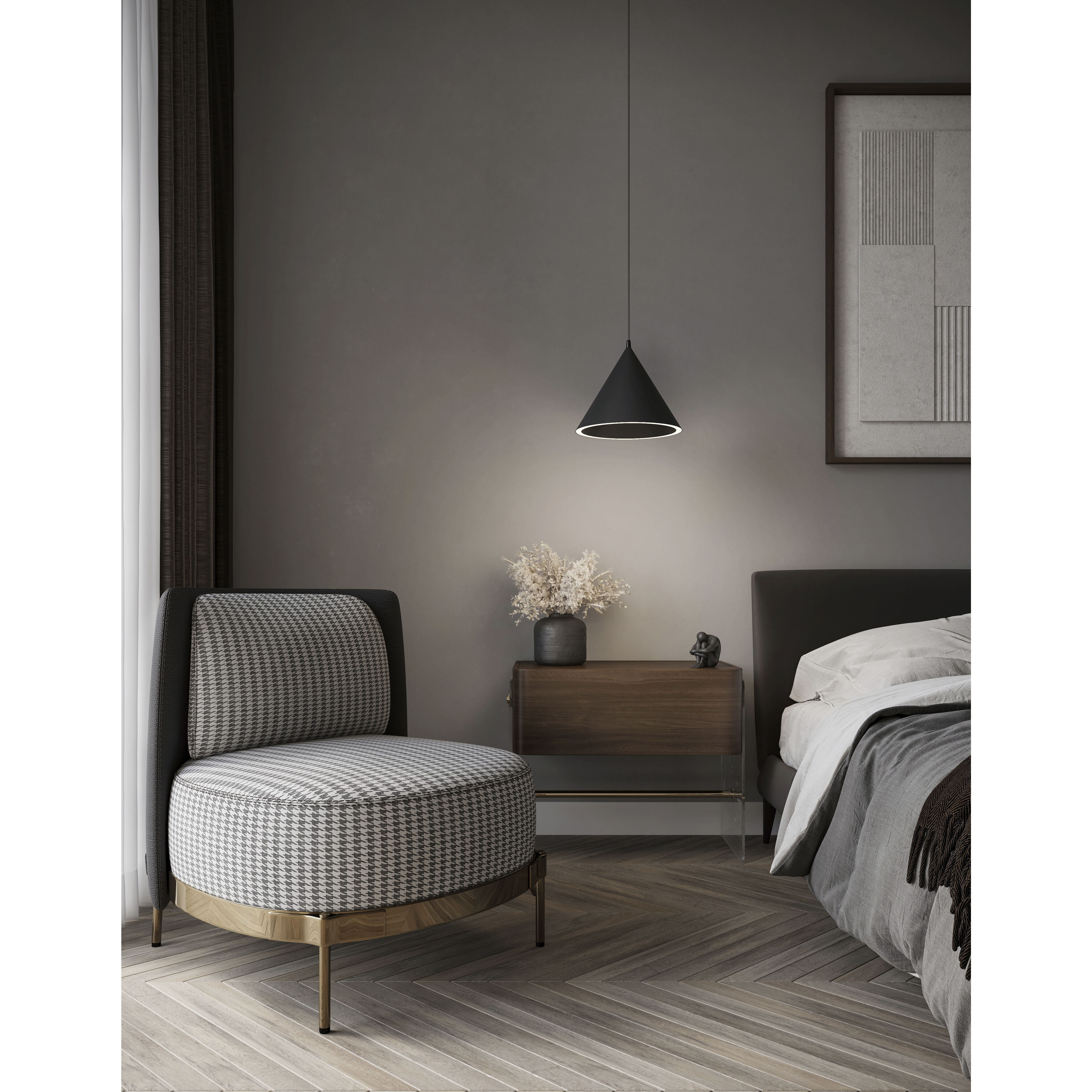 Abyss LED 9.5 inch Black Mini Pendant Ceiling Light