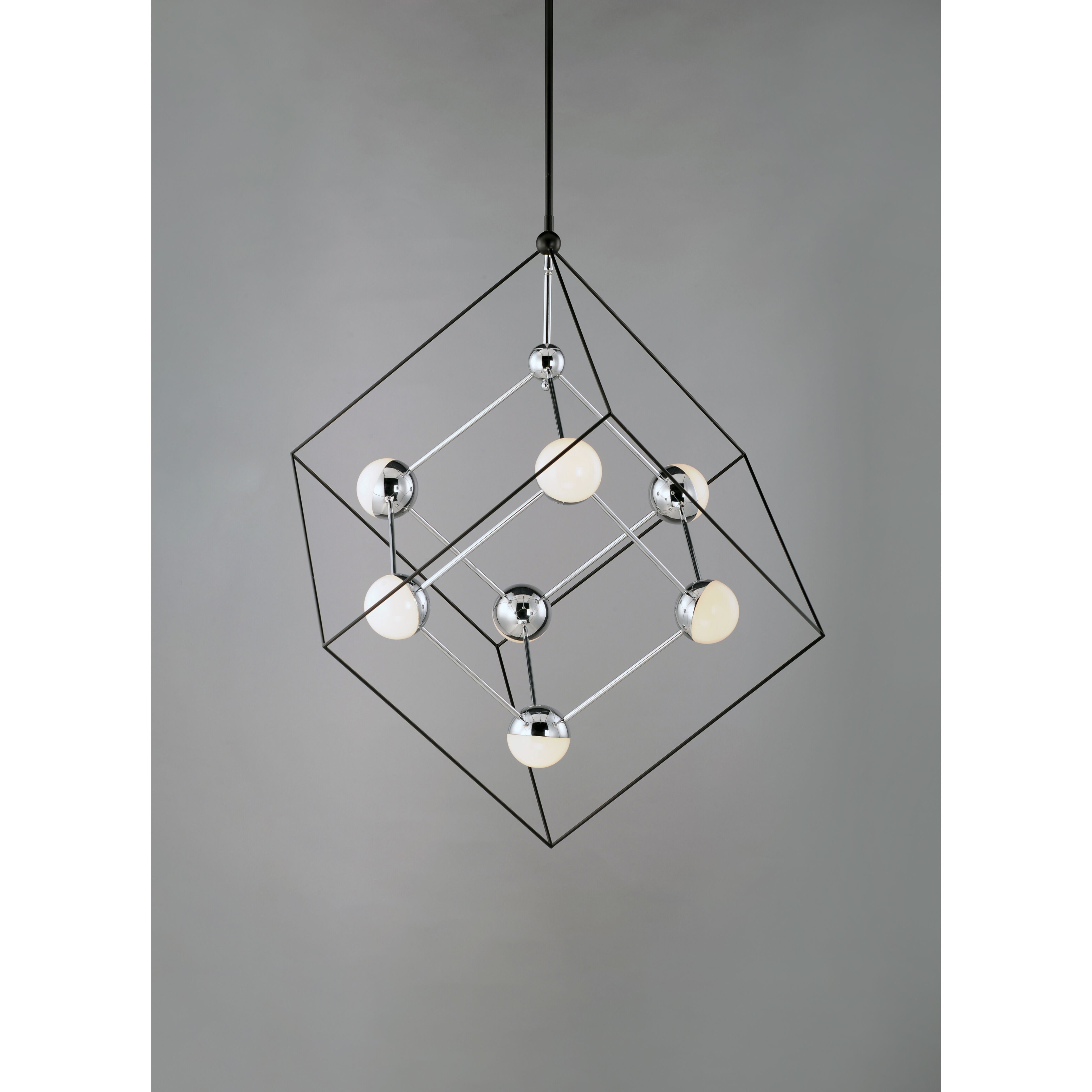 Ion LED 22.25 inch Black and Polished Chrome Single Pendant Ceiling Light