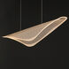 Manta Linear Pendant Ceiling Light in Polished Chrome, Clear Ribbed