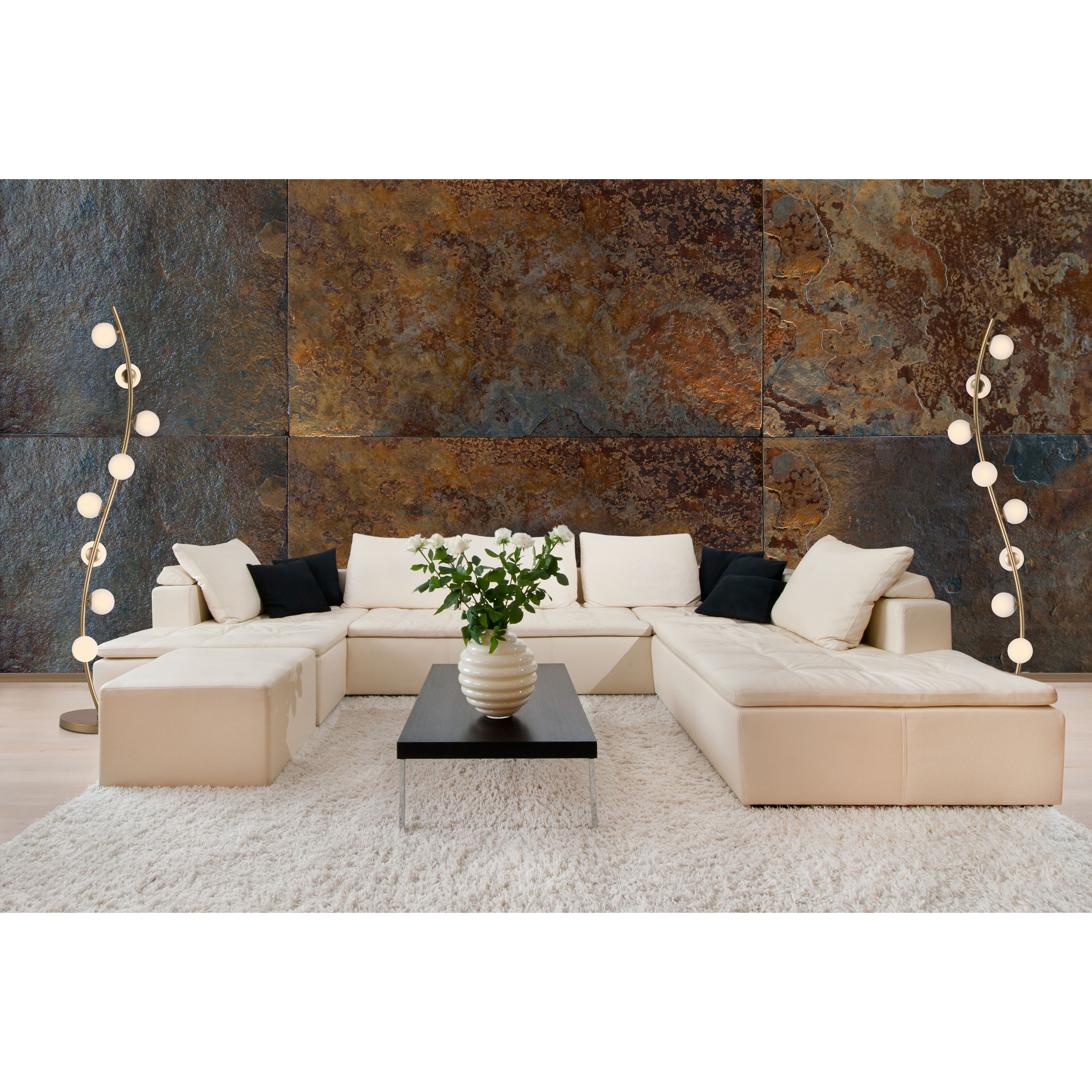 Rover 64.25 inch 3 watt Metallic Gold Floor Lamp Portable Light