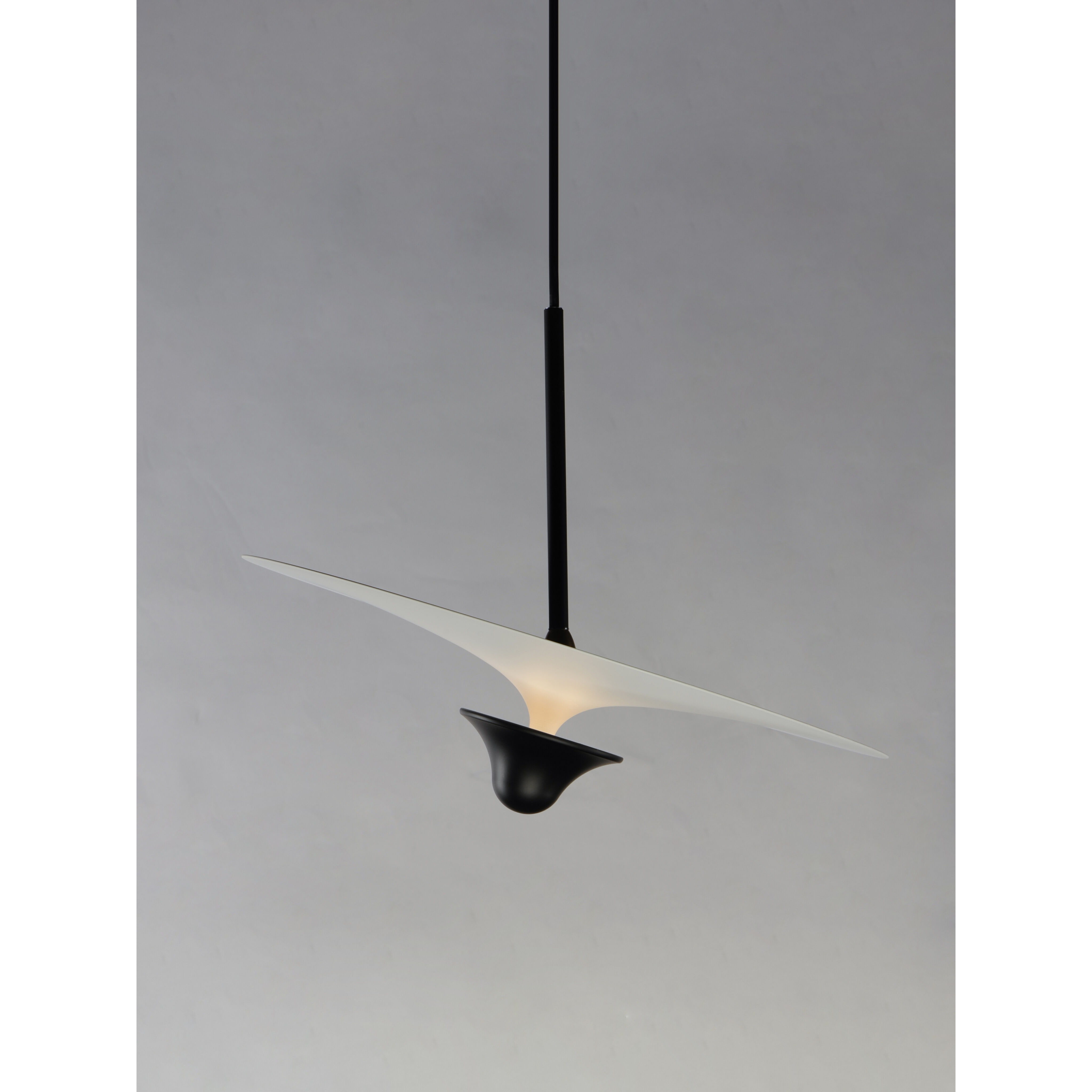 Radar LED 16.5 inch White and Black Single Pendant Ceiling Light