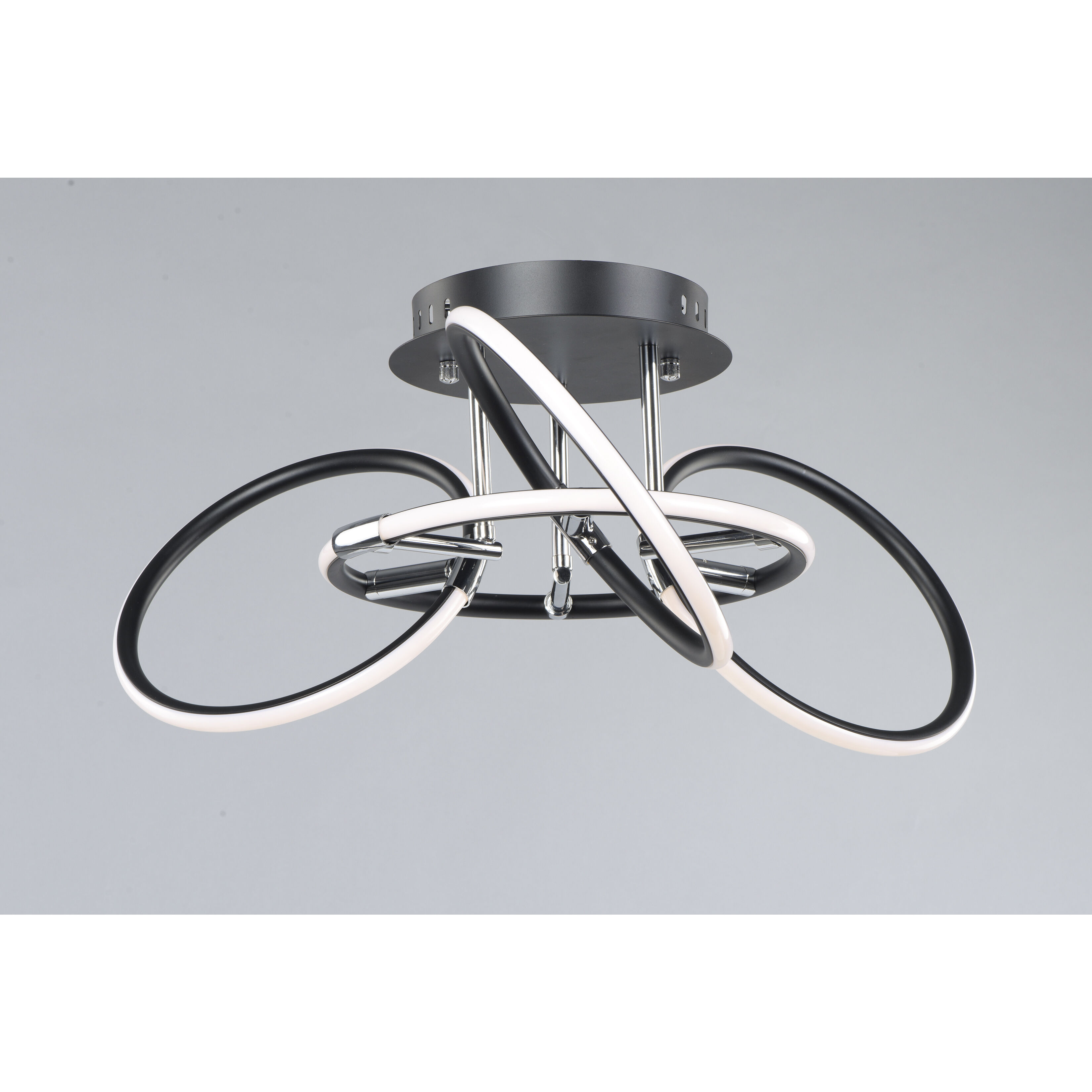 Ringer LED 25 inch Black and Polished Chrome Flush Mount Ceiling Light