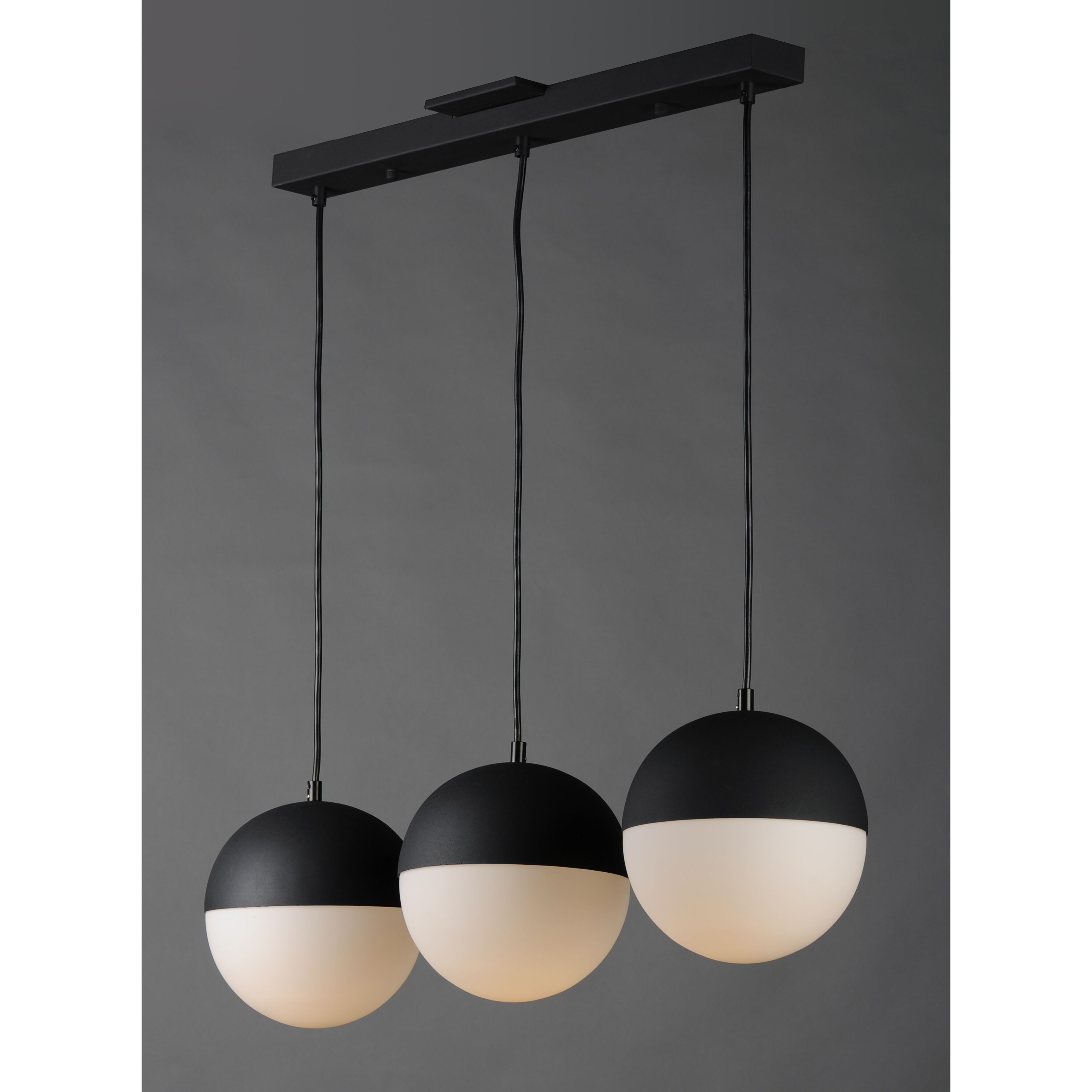 Half Moon LED 30.25 inch Black Linear Pendant Ceiling Light