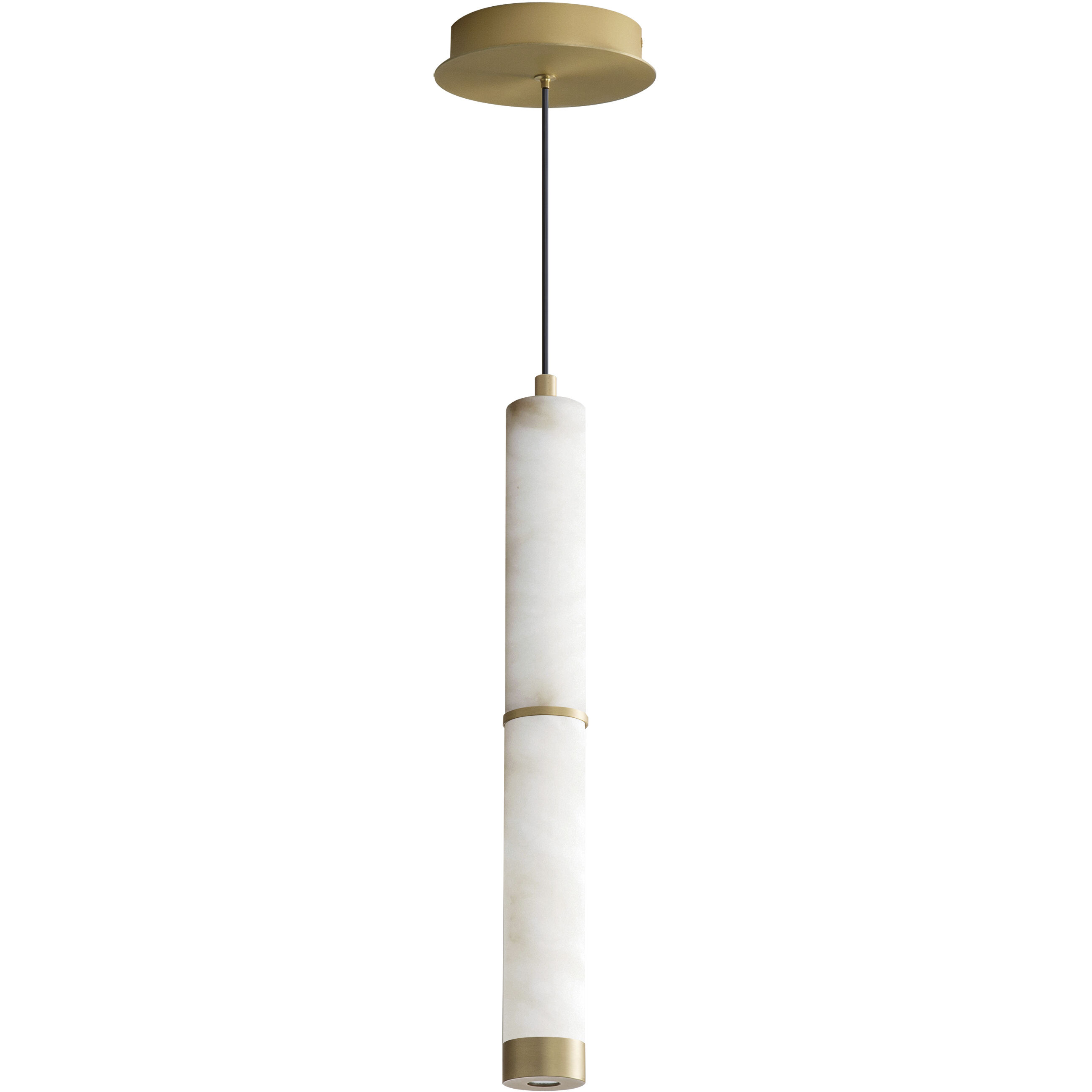 Aragon LED 2 inch White Alabaster and Gold Mini Pendant Ceiling Light