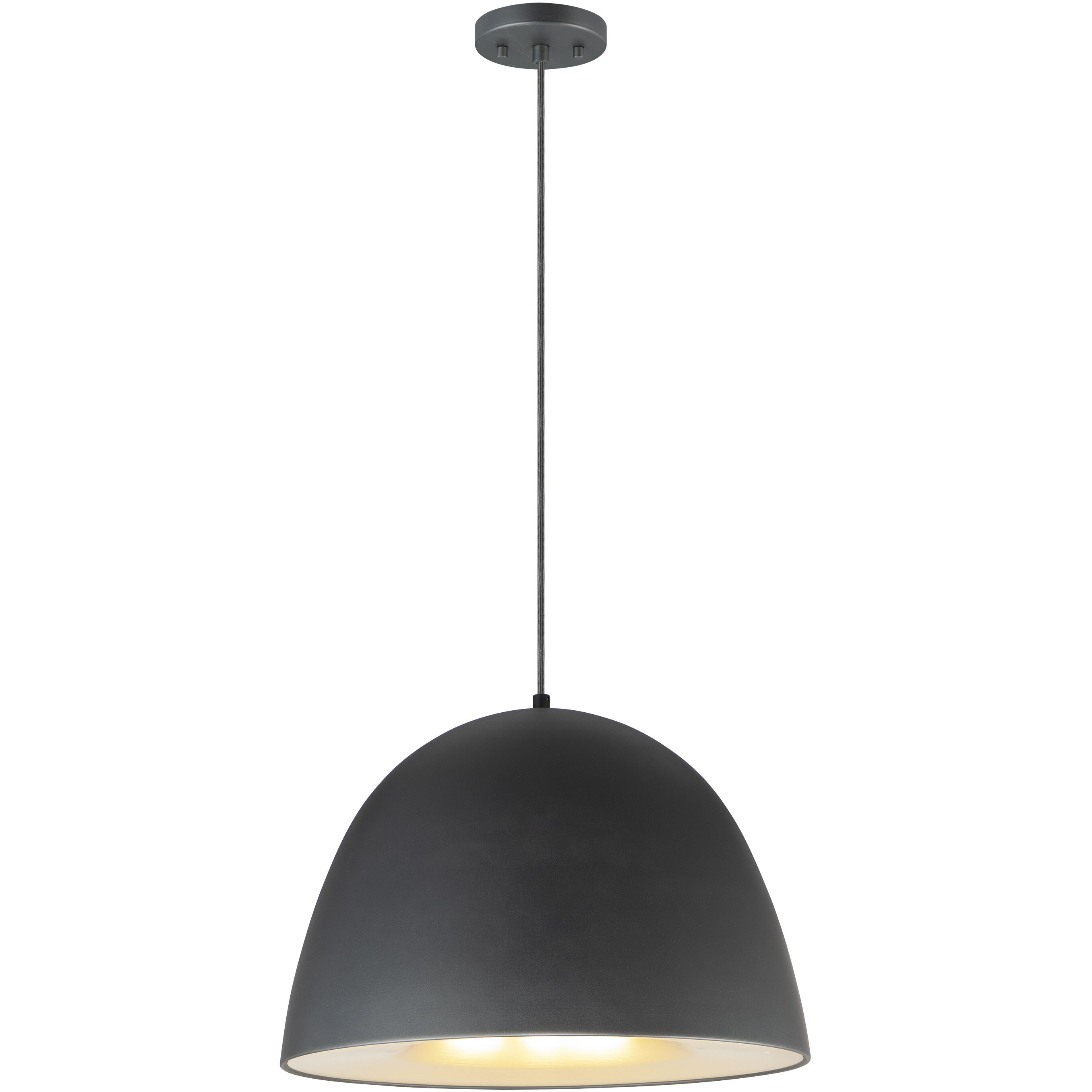 Fungo LED 23.5 inch Black and Satin Brass Single Pendant Ceiling Light in Black/Satin Brass