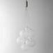 Burst LED 19.75 inch Satin Nickel Multi-Light Pendant Ceiling Light in Translucent Frost