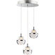 Swank LED 11.75 inch Polished Chrome Multi-Light Pendant Ceiling Light