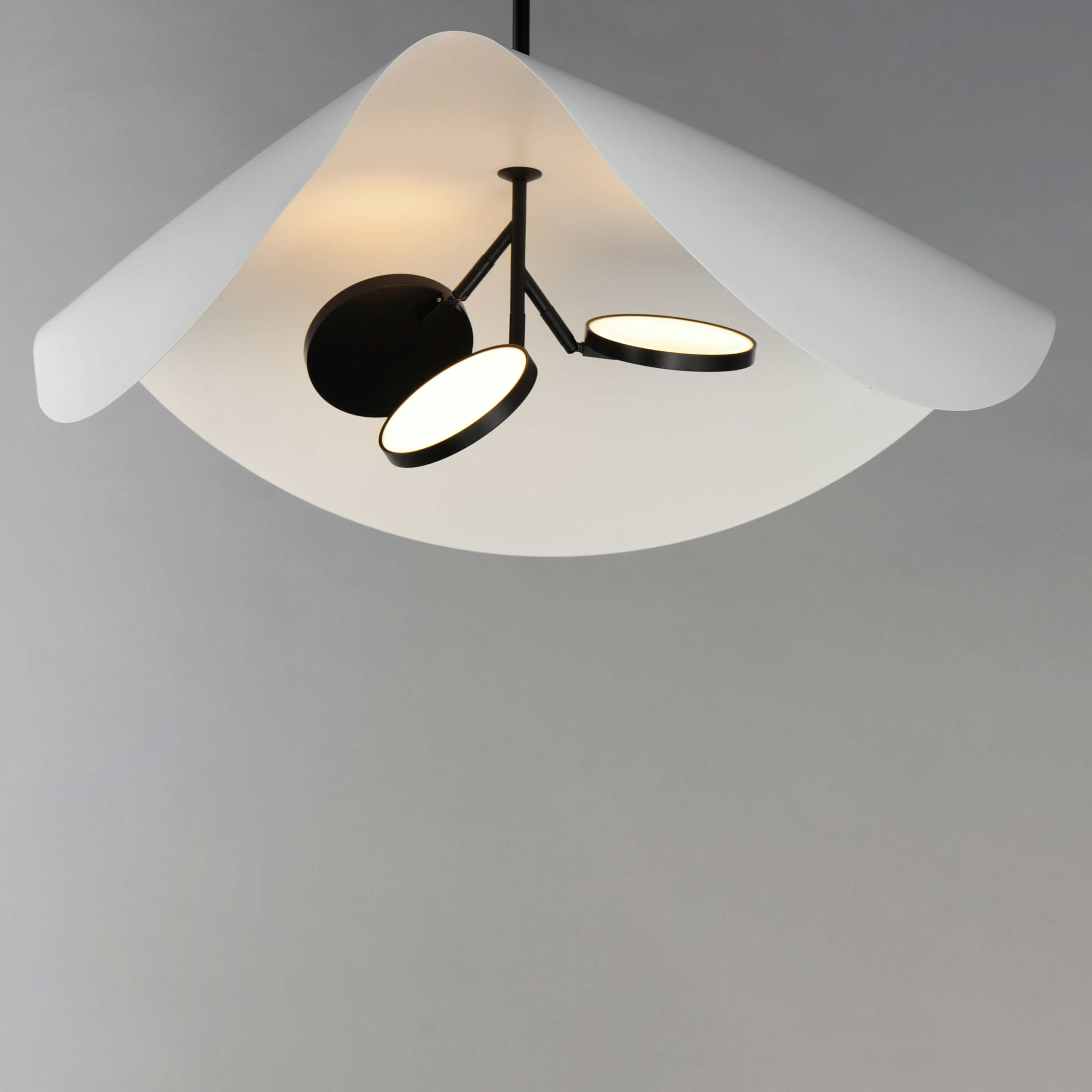 Carmen LED 32 inch Black Single Pendant Ceiling Light in White/Black