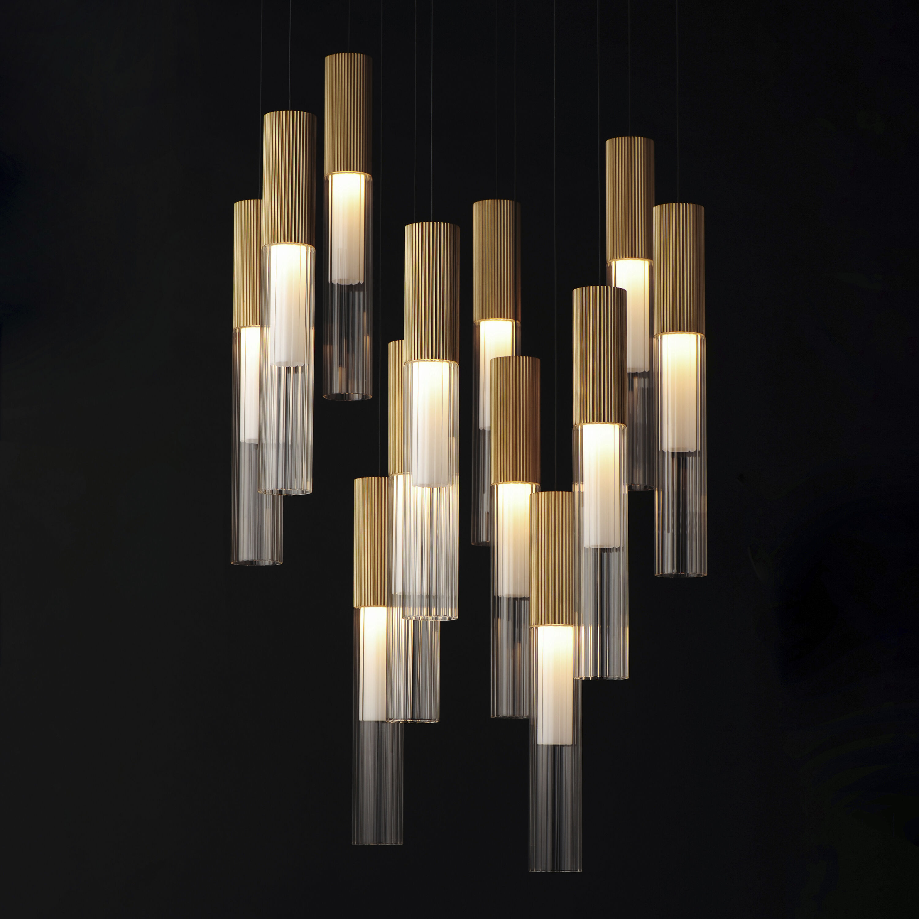 Reeds LED 22.5 inch Gold Multi-Light Pendant Ceiling Light