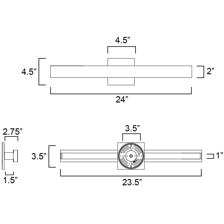 Alumilux Line 5CCT LED 4.5 inch Satin Aluminum Outdoor Wall Mount