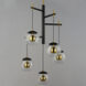 Nucleus LED 28 inch Black and Natural Aged Brass Multi-Light Pendant Ceiling Light