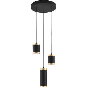 Cuff LED 11.75 inch Black and Gold Multi-Light Pendant Ceiling Light