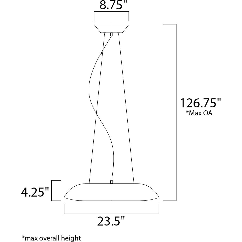 Dimple LED 23.5 inch Black Single Pendant Ceiling Light