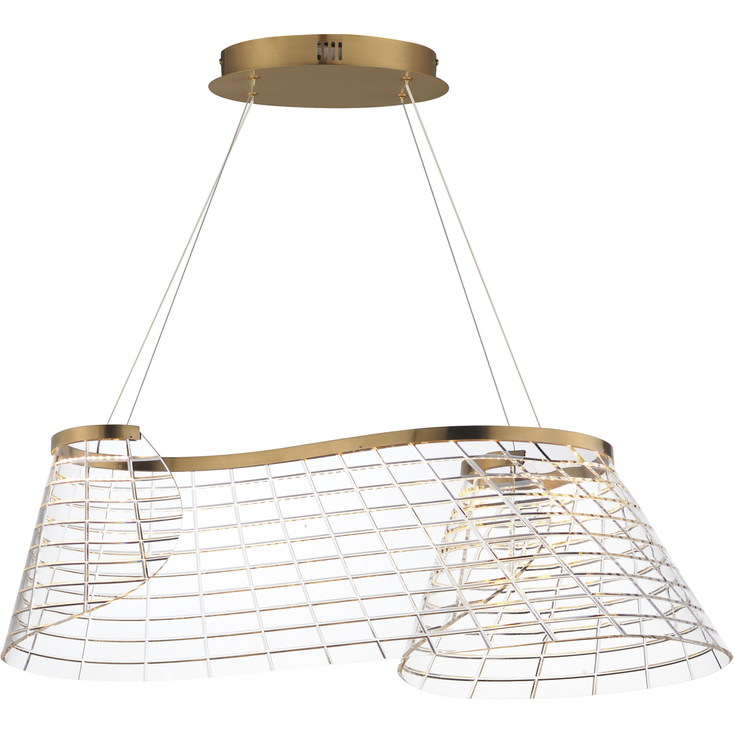 Tartan LED 32 inch Brushed Champagne Linear Pendant Ceiling Light