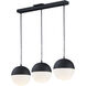 Half Moon LED 30.25 inch Black Linear Pendant Ceiling Light