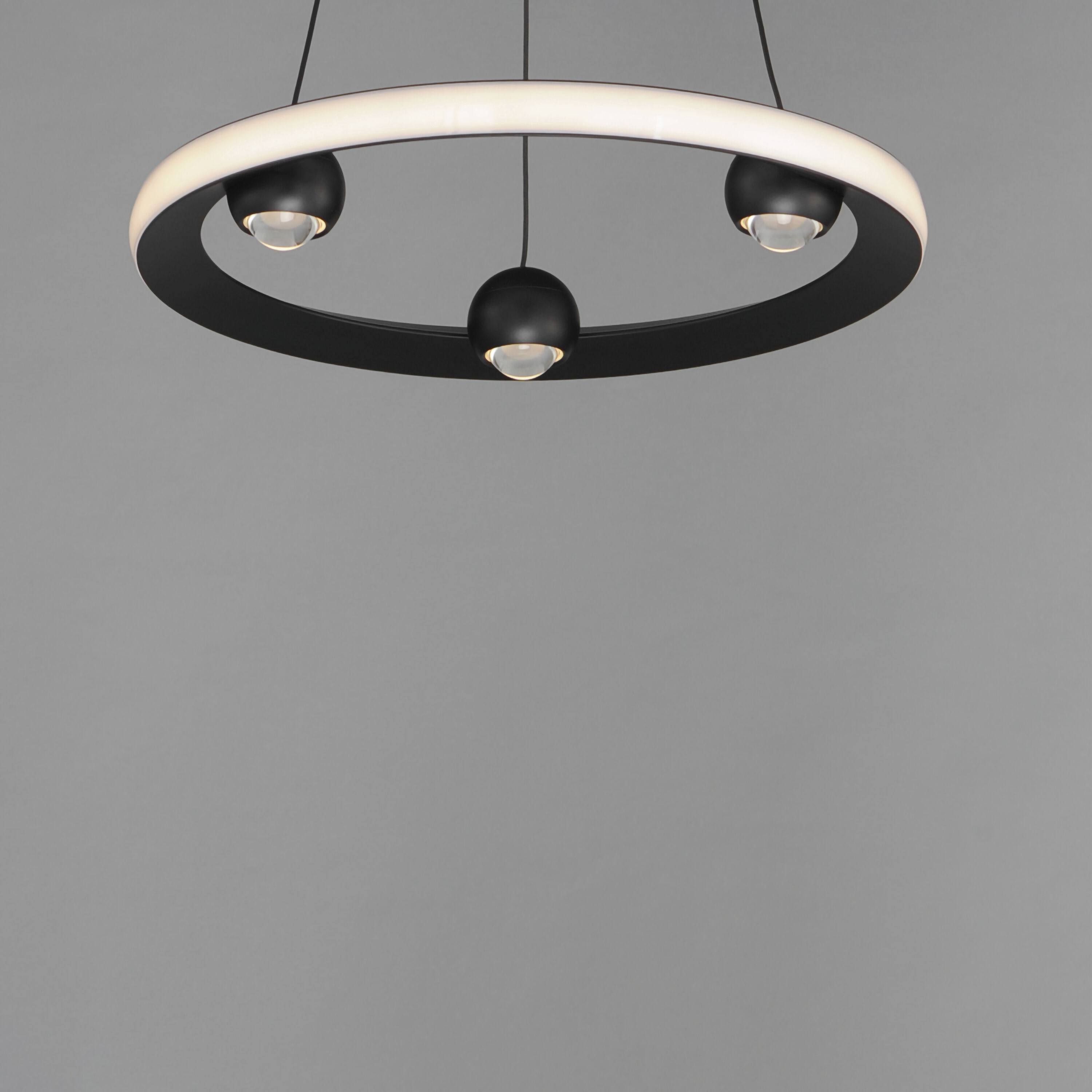 Nodes LED 18 inch Black Ring Pendant Ceiling Light
