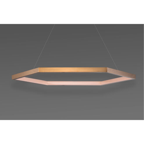 Hex LED 40 inch Brushed Champagne Suspension Pendant Ceiling Light