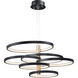 Hoopla LED 45.25 inch Black and Gold Multi-Light Pendant Ceiling Light