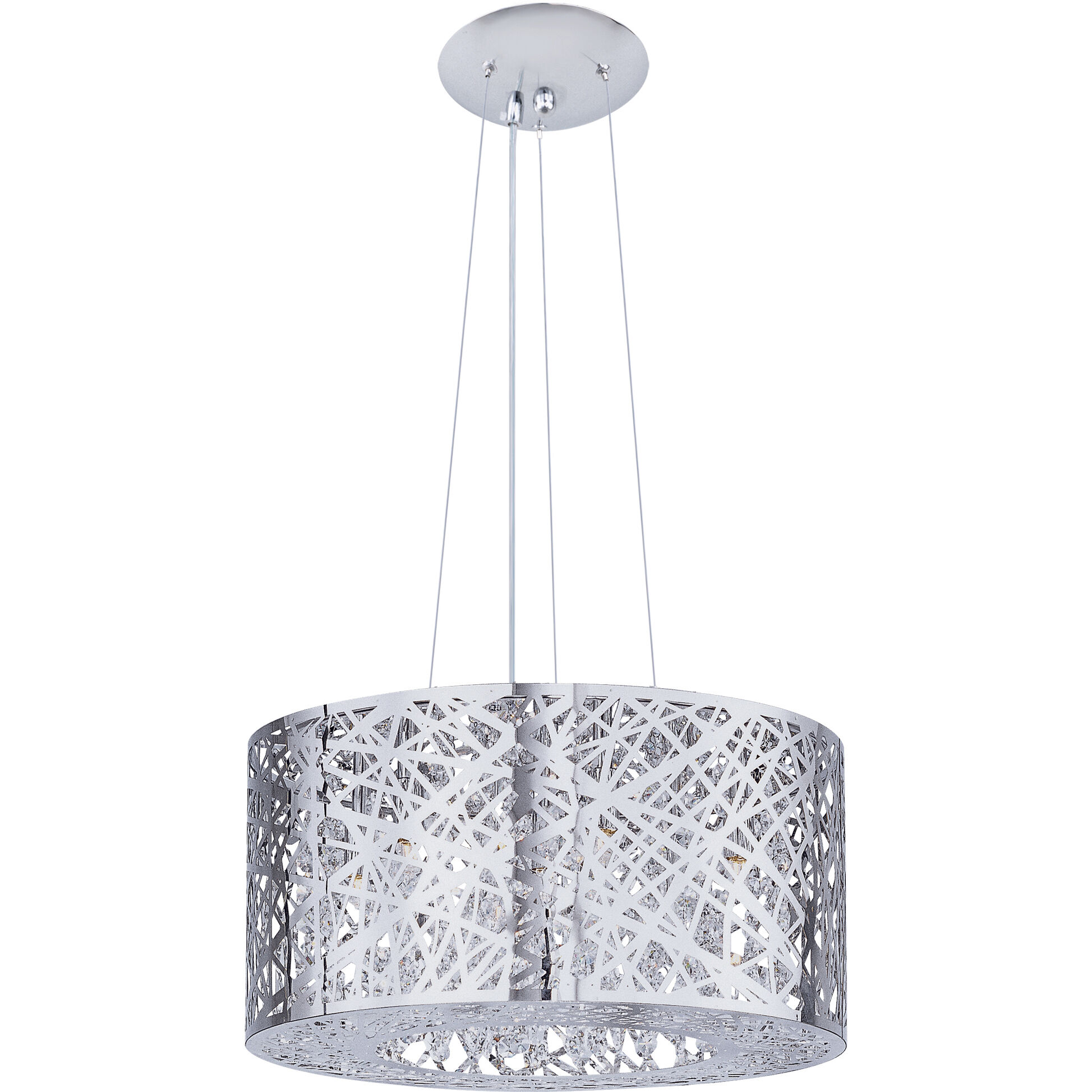 Inca LED 15.75 inch Polished Chrome Multi-Light Pendant Ceiling Light in Clear/White